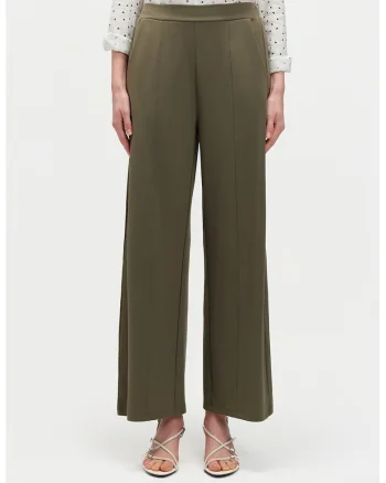 Pantaloni drepti cu model uni, Maro pamantiu
