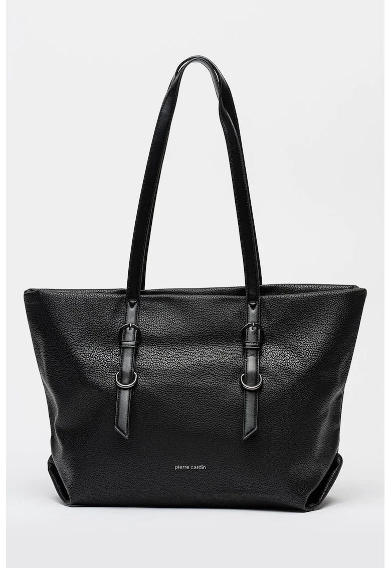 Geanta shopper de piele ecologica, Negru