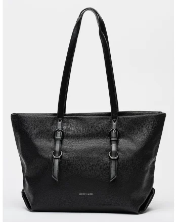 Geanta shopper de piele ecologica, Negru