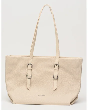 Geanta shopper de piele ecologica, Bej deschis