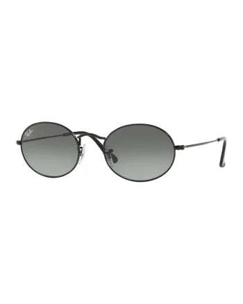 Ochelari de soare unisex ovali cu lentile uni, Negru