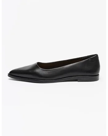 Balerini de piele cu varf ascutit Camilla, Negru