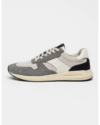 Pantofi sport Josef cu garnituri de piele intoarsa, Gri deschis/Alb murdar