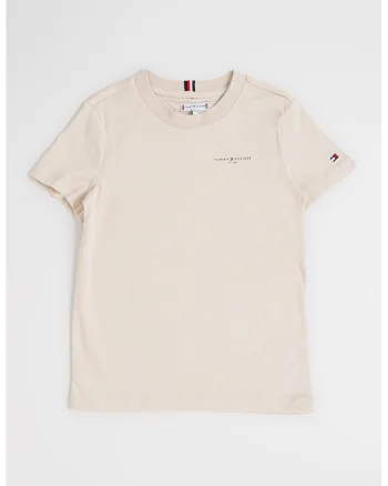 Tricou de bumbac cu decolteu la baza gatului, Bej deschis