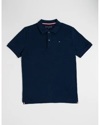 Tricou polo cu logo discret, Bleumarin