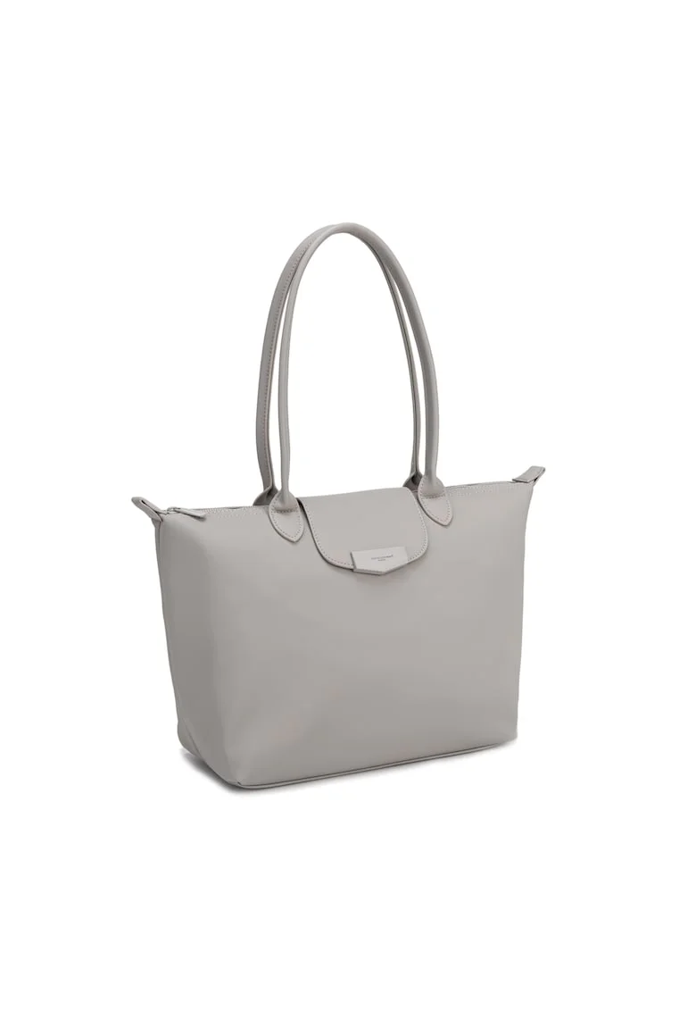 Geanta shopper de piele ecologica Corvus, Maro taupe
