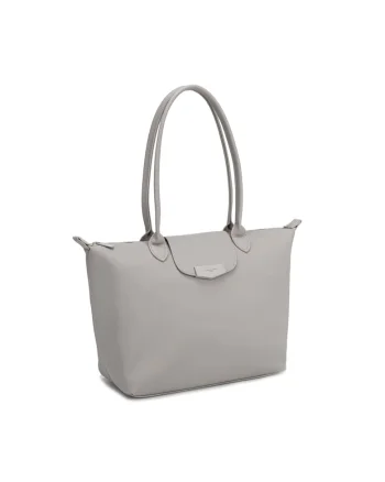 Geanta shopper de piele ecologica Corvus, Maro taupe