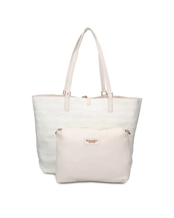 Geanta shopper de piele ecologica cu etui detasabil Valoria Chic, Crem