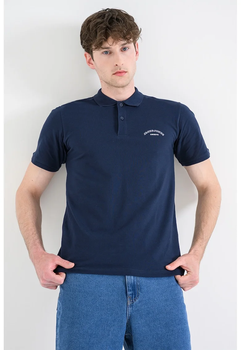 Tricou polo de bumbac organic College, Bleumarin