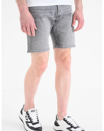 Blugi scurti din denim cu buzunare, Gri melange