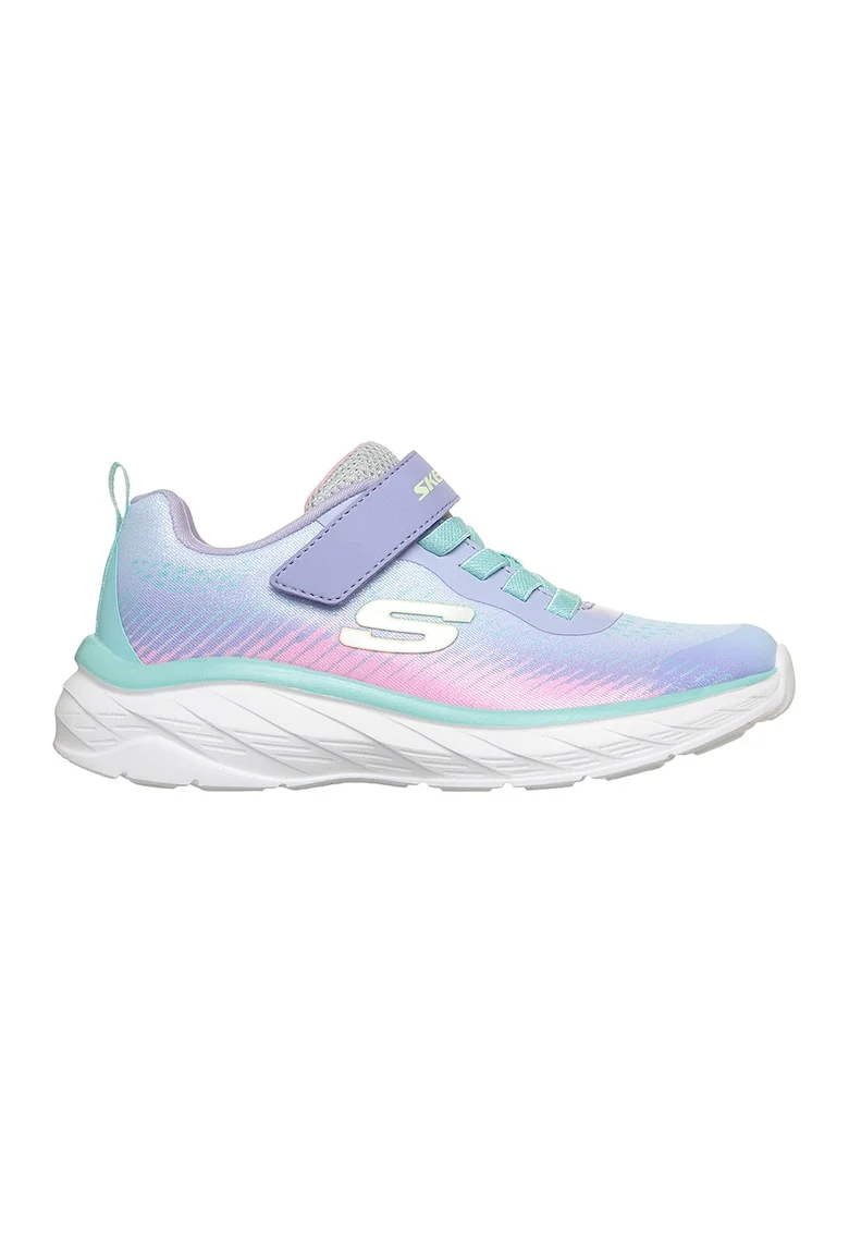 Pantofi sport textili cu banda velcro Boundless, Albastru pastel/Turcoaz/Roz