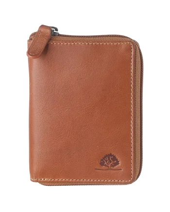 Portofel dama piele naturala 10 x 13 x 2.5 cm, TORNADO,, Coniac