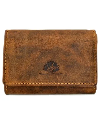 Portofel barbati piele naturala maro antichizat 10.5 x 7.0 x 2.5 cm, Vintage,  Maro antichizat