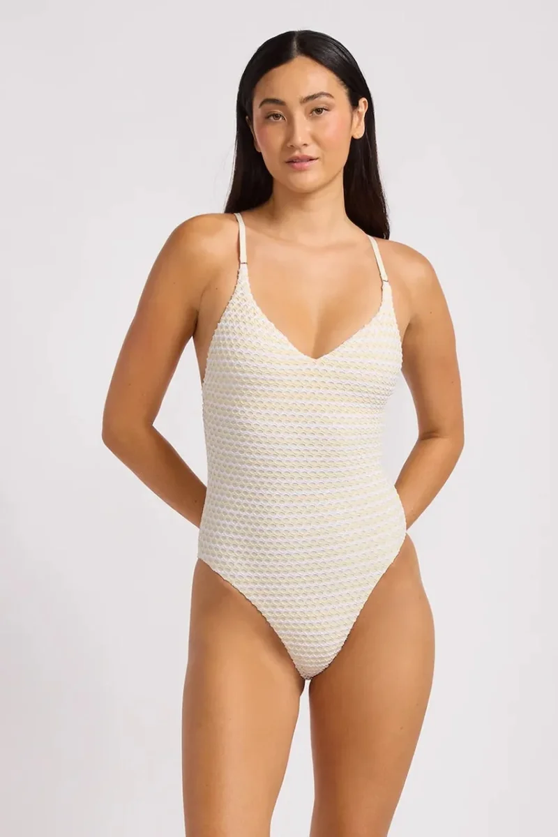 Seafolly costum de baie dintr-o singură piesă pentru femei V Neck