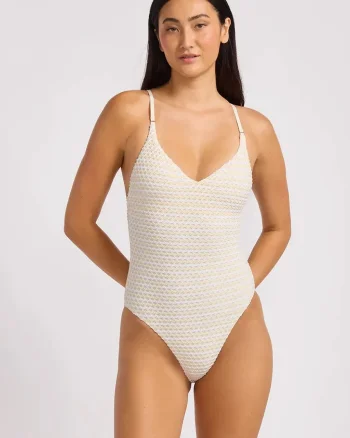 Seafolly costum de baie dintr-o singură piesă pentru femei V Neck