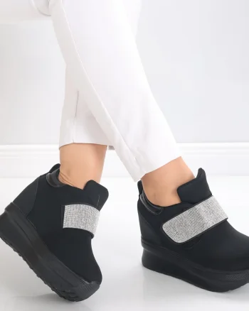 Sneakers dama cu platforma Negri din Textil Orea