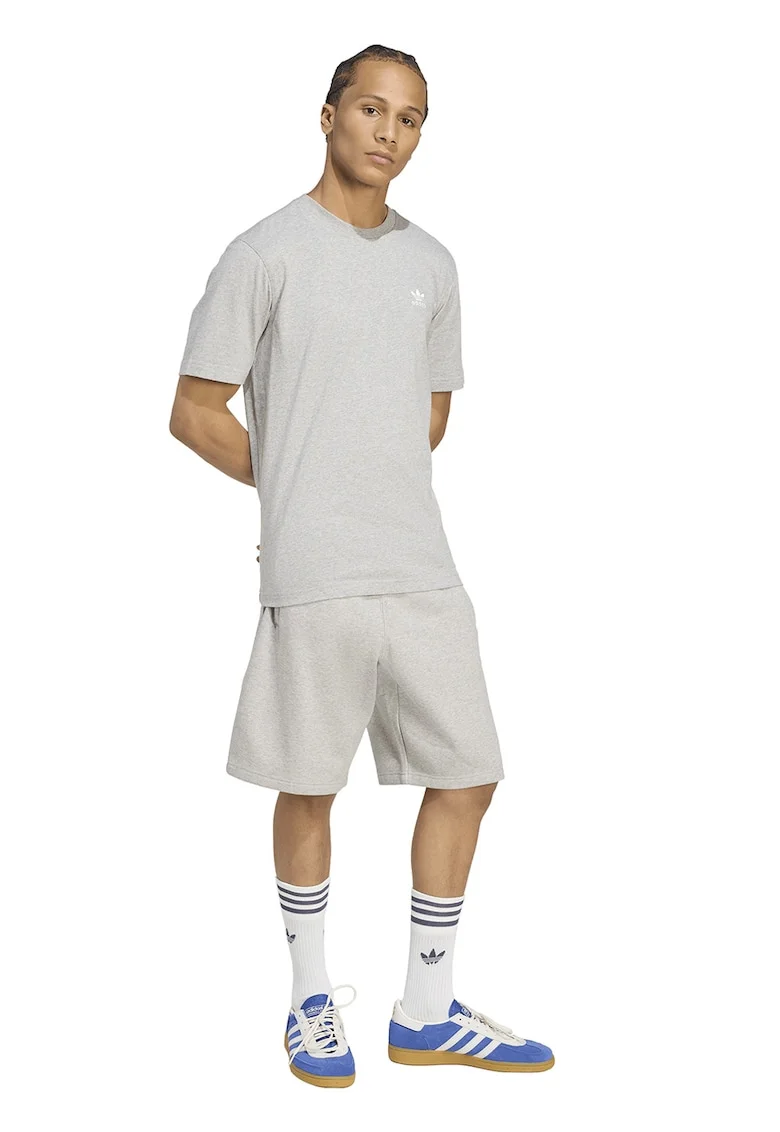 Tricou regular fit din bumbac Trefoil, Alb/Gri deschis melange