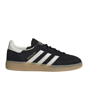 Pantofi din piele si piele intoarsa pentru handbal Spezial, Alb fildes/Negru