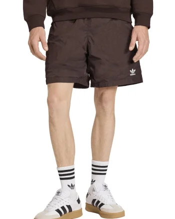 Pantaloni scurti cu buzunare laterale Trefoil Essentials, Maro inchis