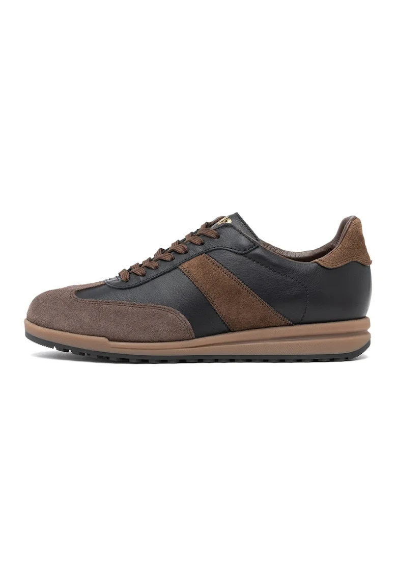 Pantofi sport low-cut din piele intoarsa, Maro taupe/Maro pamantiu