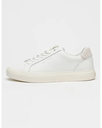 Pantofi sport din piele cu sireturi, Alb optic