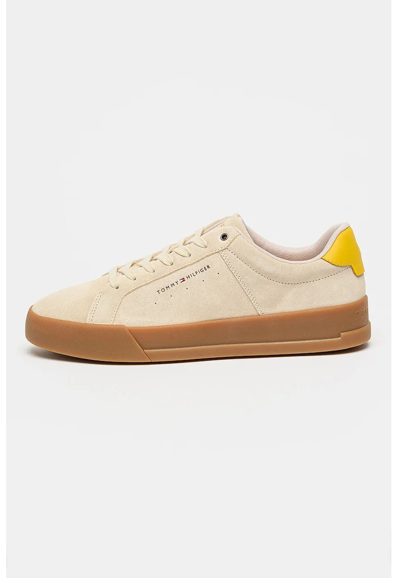 Pantofi sport Court din piele intoarsa, Bej inchis