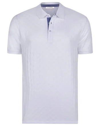 Tricou polo cu model uni, Alb murdar