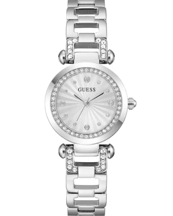 Ceas quartz cu cristale, Argintiu