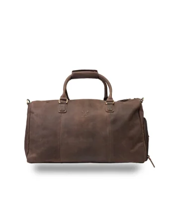 Geanta de voiaj/fitness din piele naturala maro inchis Travel Bag
