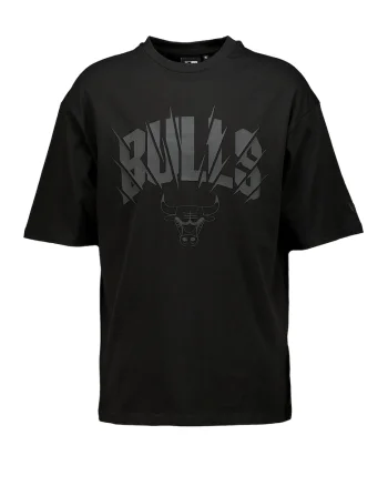 Tricou supradimensionat Chicago Bulls NBA, Negru/Gri carbune