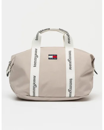 Geanta tote cu maner cu model logo, Alb/Verde masliniu pal