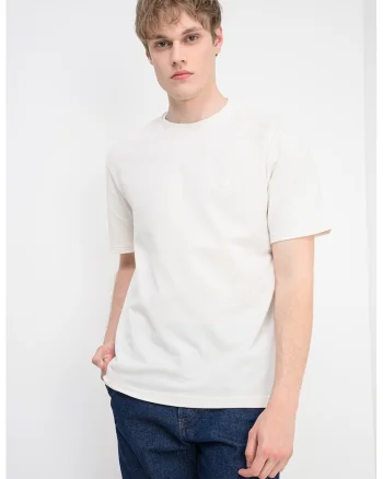 Tricou din bumbac organic, Alb fildes