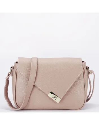 Geanta din piele naturala 8911 12854, Roz, 17x24x9