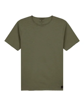 Tricou uni cu decolteu rotund, Verde