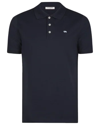 Tricou cu guler polo si model uni, Bleumarin