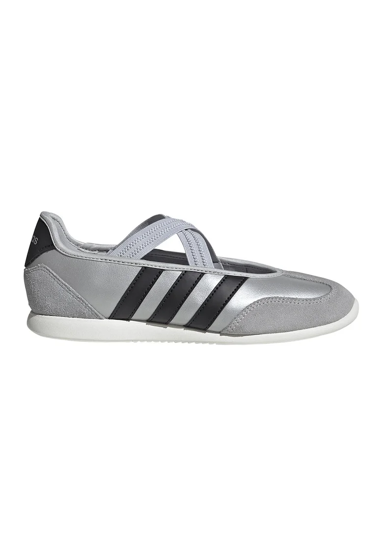 Pantofi sport Barreda Mary Jane de piele, Negru stins/Alb optic