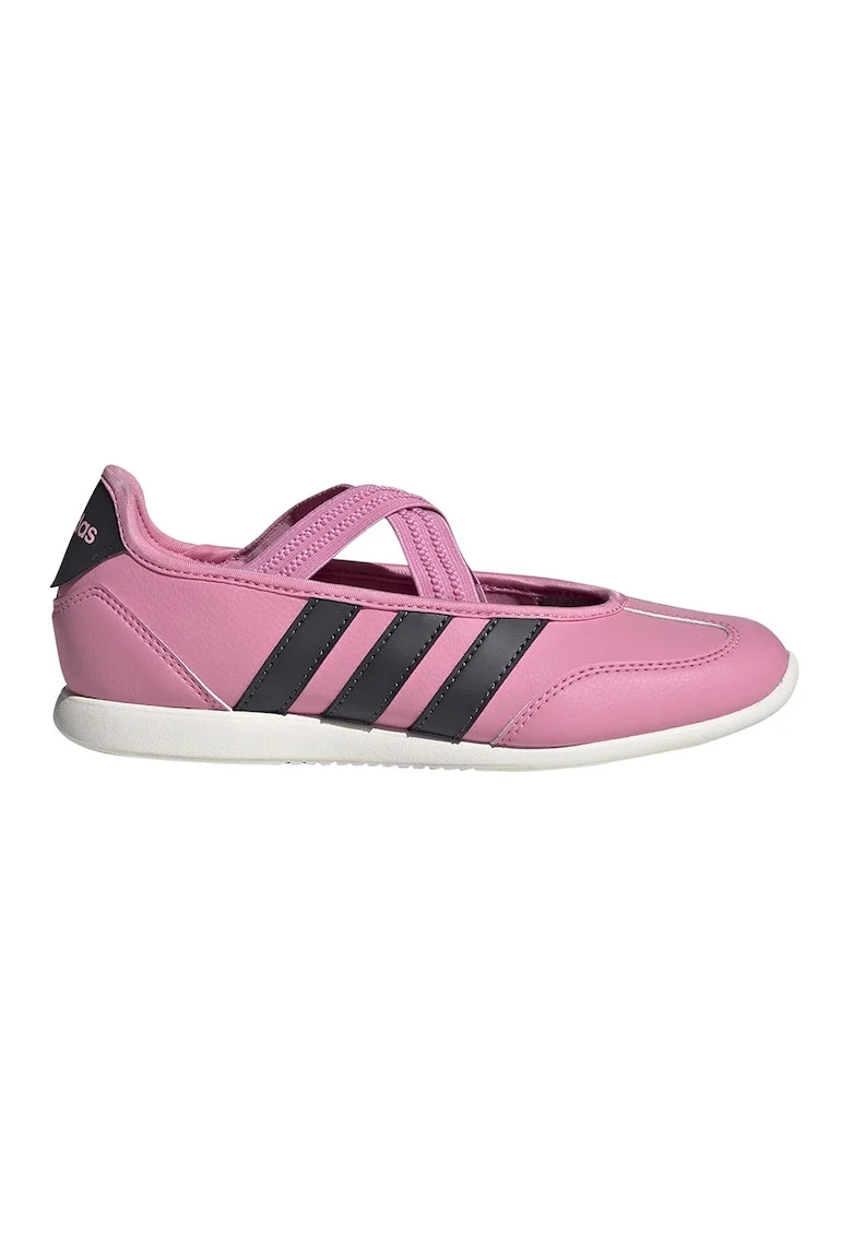 Balerini Mary Jane cu logo Barreda, Negru/Roz pastel/Alb optic