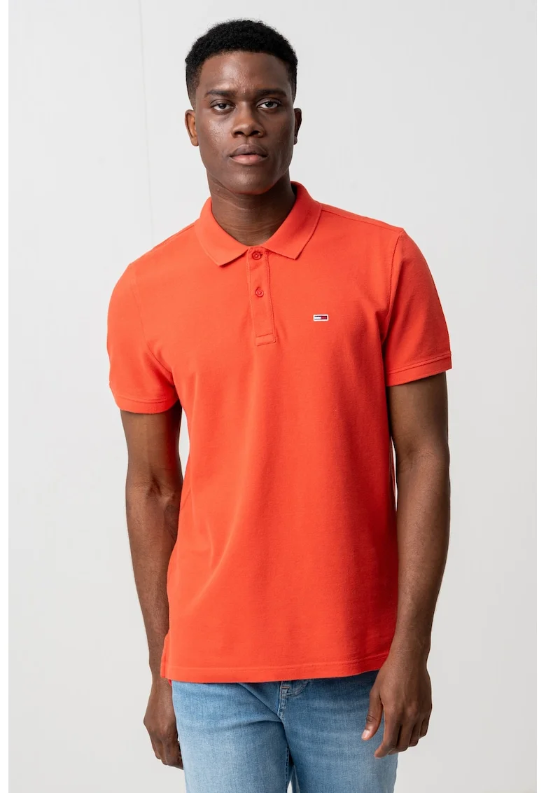 Tricou polo slim fit, Portocaliu mandarina
