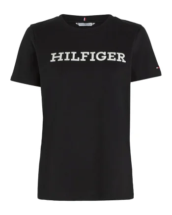 Tricou cu logo brodat, Negru