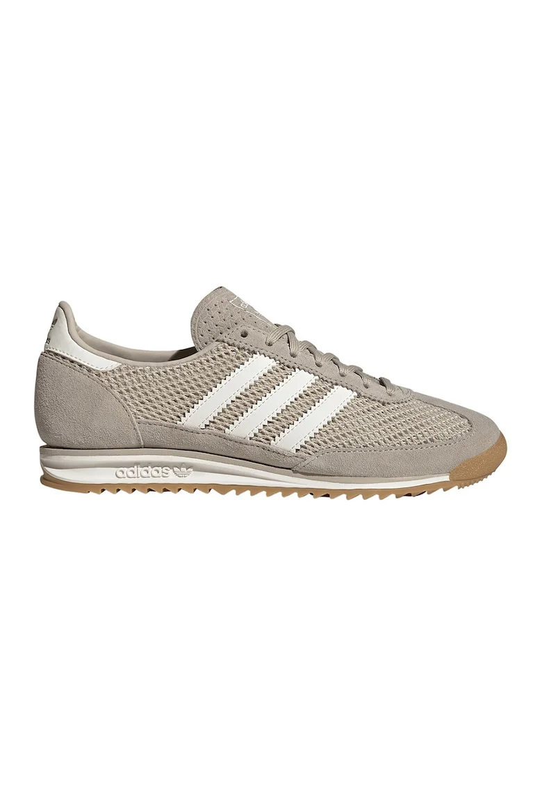 Pantofi sport cu garnituri din piele intoarsa SL72, Alb/Gri deschis