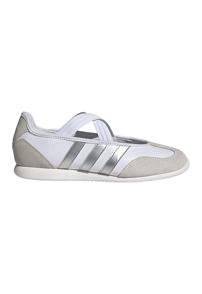 Pantofi sport Barreda Mary Jane de piele, Maro taupe deschis/Alb optic/Argintiu