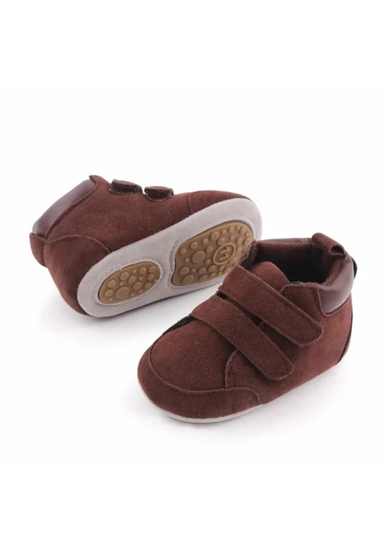 Ghete  Din Material Tip Piele Intoarsa, Casual, Baieti, Velcro, Maro, Maro