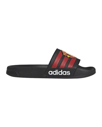 Papuci cu imprimeu Manchester United Adilette, Negru/Rosu inchis