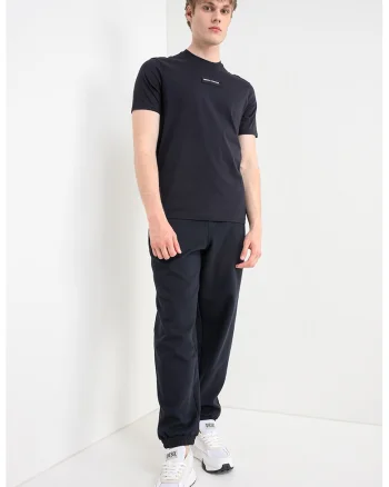 Tricou slim fit cu banda logo, Albastru ultramarin
