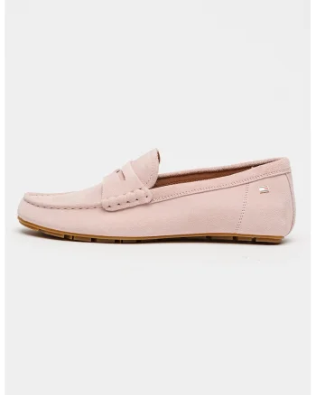 Pantofi loafer de piele intoarsa, Roz pastel