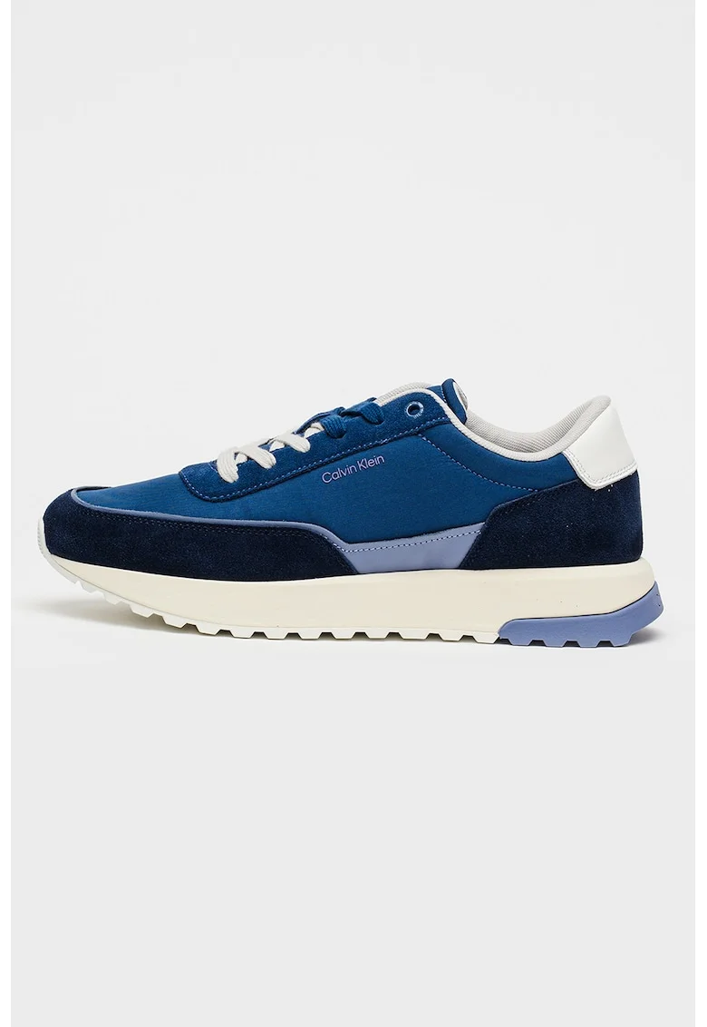 Pantofi sport City Runner cu insertii de piele intoarsa, Albastru inchis/Albastru prafuit/Bleumarin