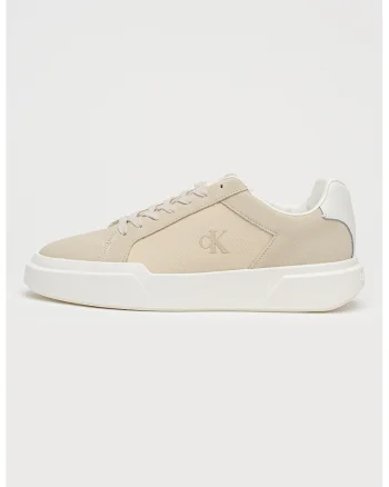 Pantofi sport cu insertii de piele intoarsa, Maro camel