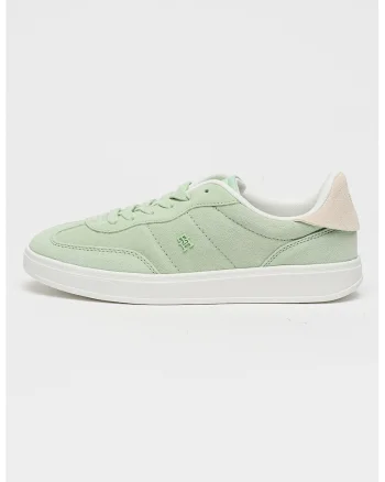 Pantofi sport din piele intoarsa cu monograma Heritage, Verde fistic