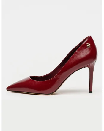 Pantofi din piele cu varf ascutit, Maro cognac