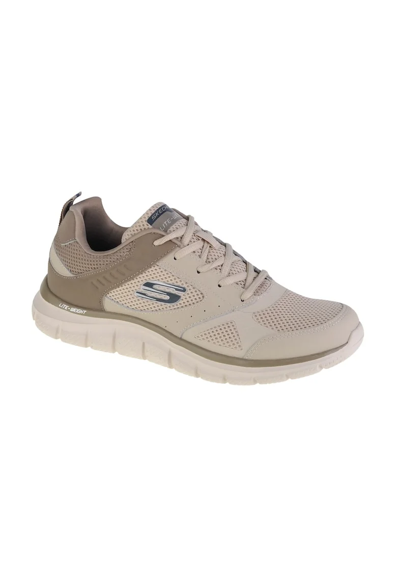 Pantofi sport cu detalii din plasa si logo, Bej